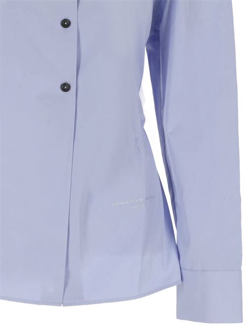 light blue cotton poplin texture ribbed Alexander Wang | 1WC1241869450